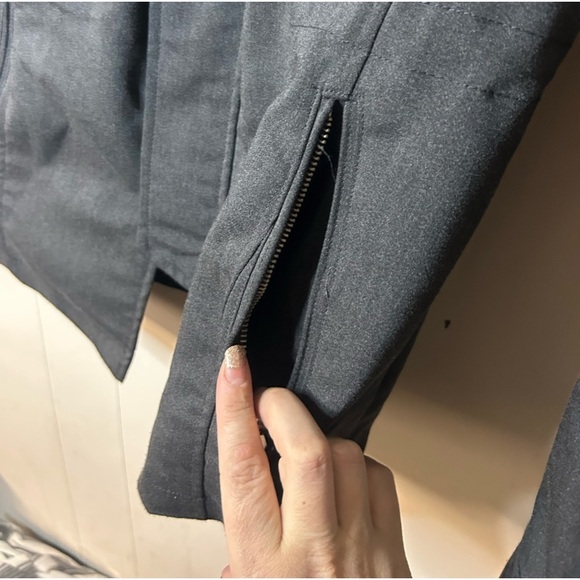 ZARA Man, Size M, black rain jacket, thick/heavy, full front zip, hidden hood - Picture 4 of 14